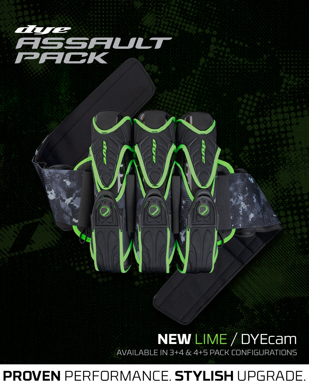 DYE Assault Pack Pro Harness - Dyecam Lime 3+4