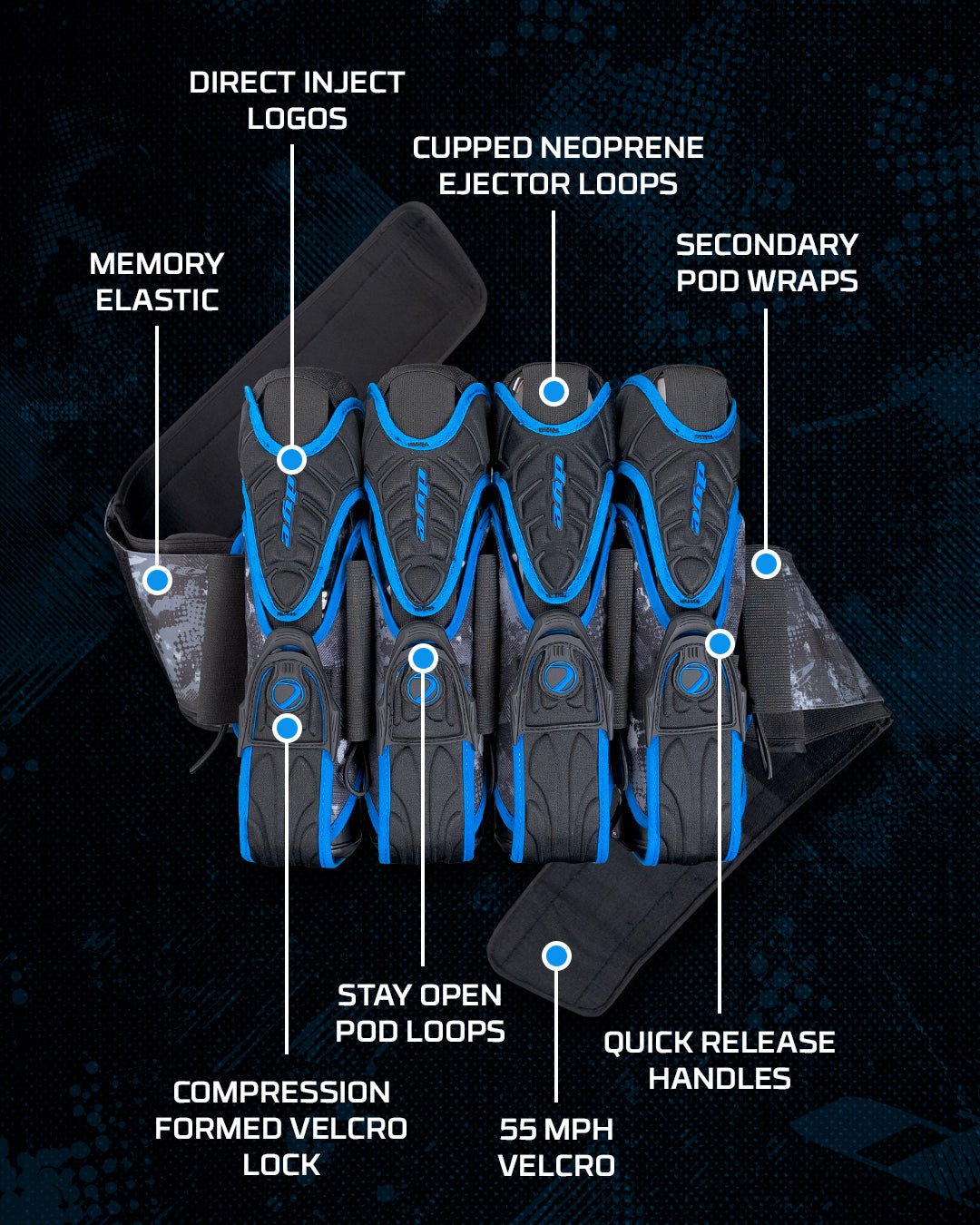 DYE Assault Pack Pro Harness - Dyecam Cyan 4+5