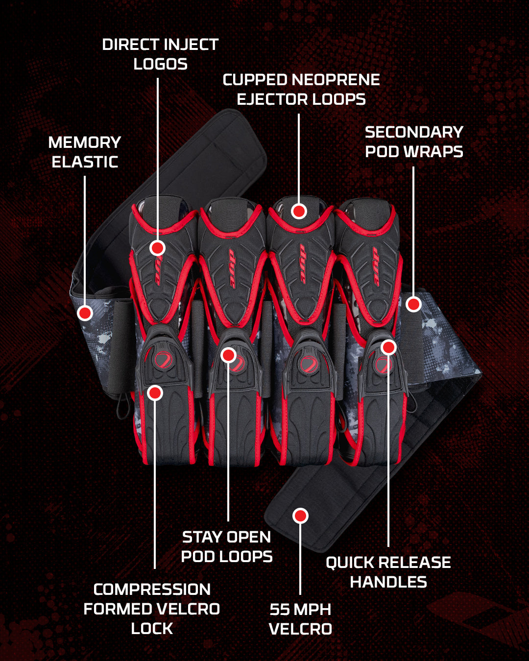 DYE Assault Pack Pro Harness - Dyecam Red 4+5