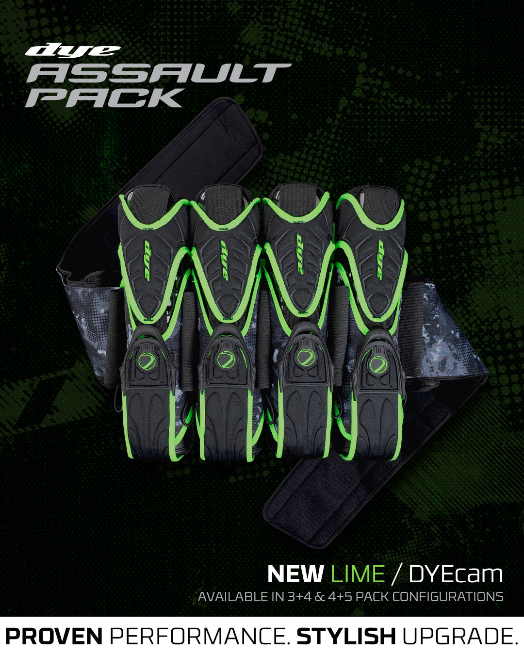 DYE Assault Pack Pro Harness - Dyecam Lime 4+5