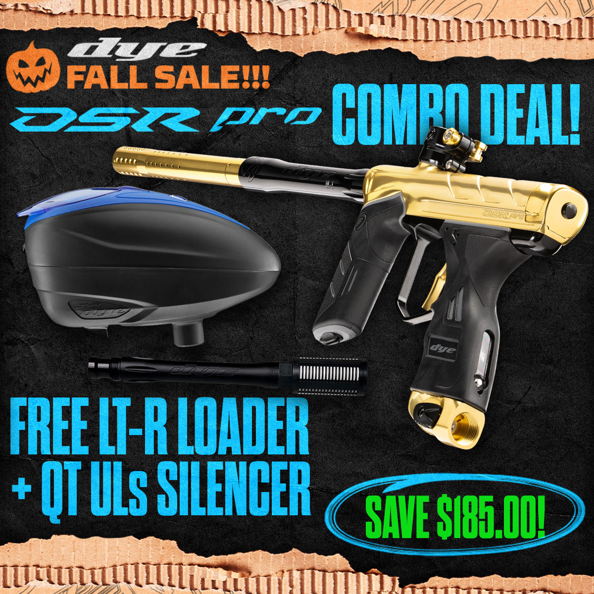 DYE DSR Pro Marker + LT-R Loader + UL-S QT Barrel w/ Tech Silencer