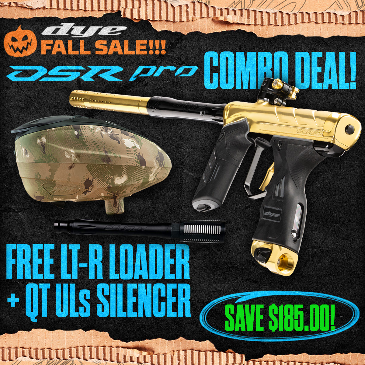 DYE DSR Pro Marker + LT-R Loader + UL-S QT Barrel w/ Tech Silencer
