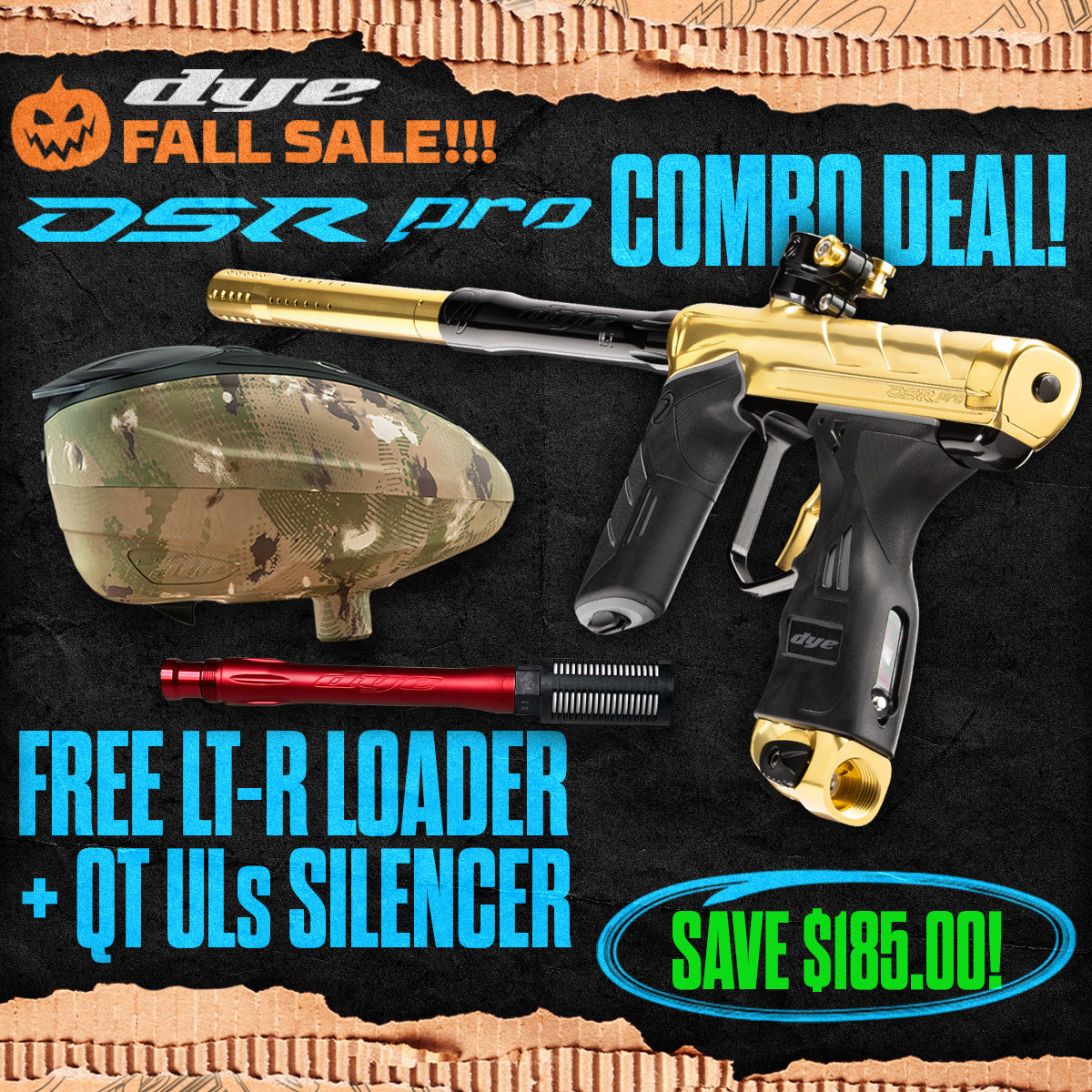 DYE DSR Pro Marker + LT-R Loader + UL-S QT Barrel w/ Tech Silencer