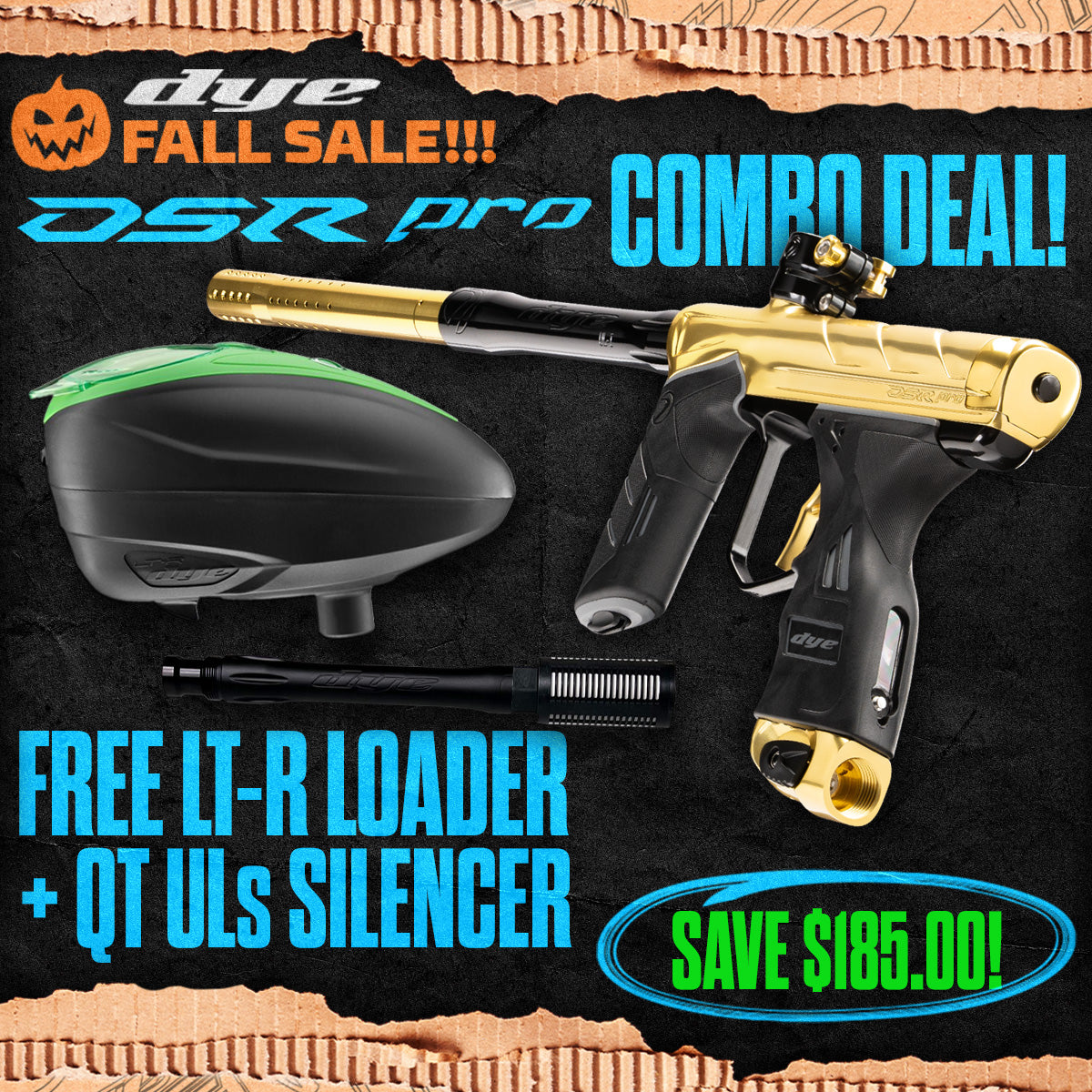 DYE DSR Pro Marker + LT-R Loader + UL-S QT Barrel w/ Tech Silencer