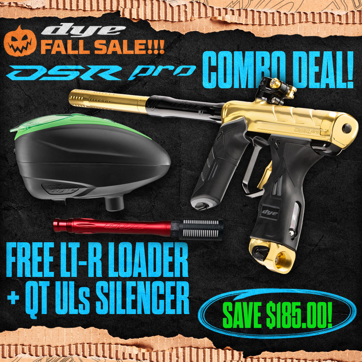 DYE DSR Pro Marker + LT-R Loader + UL-S QT Barrel w/ Tech Silencer