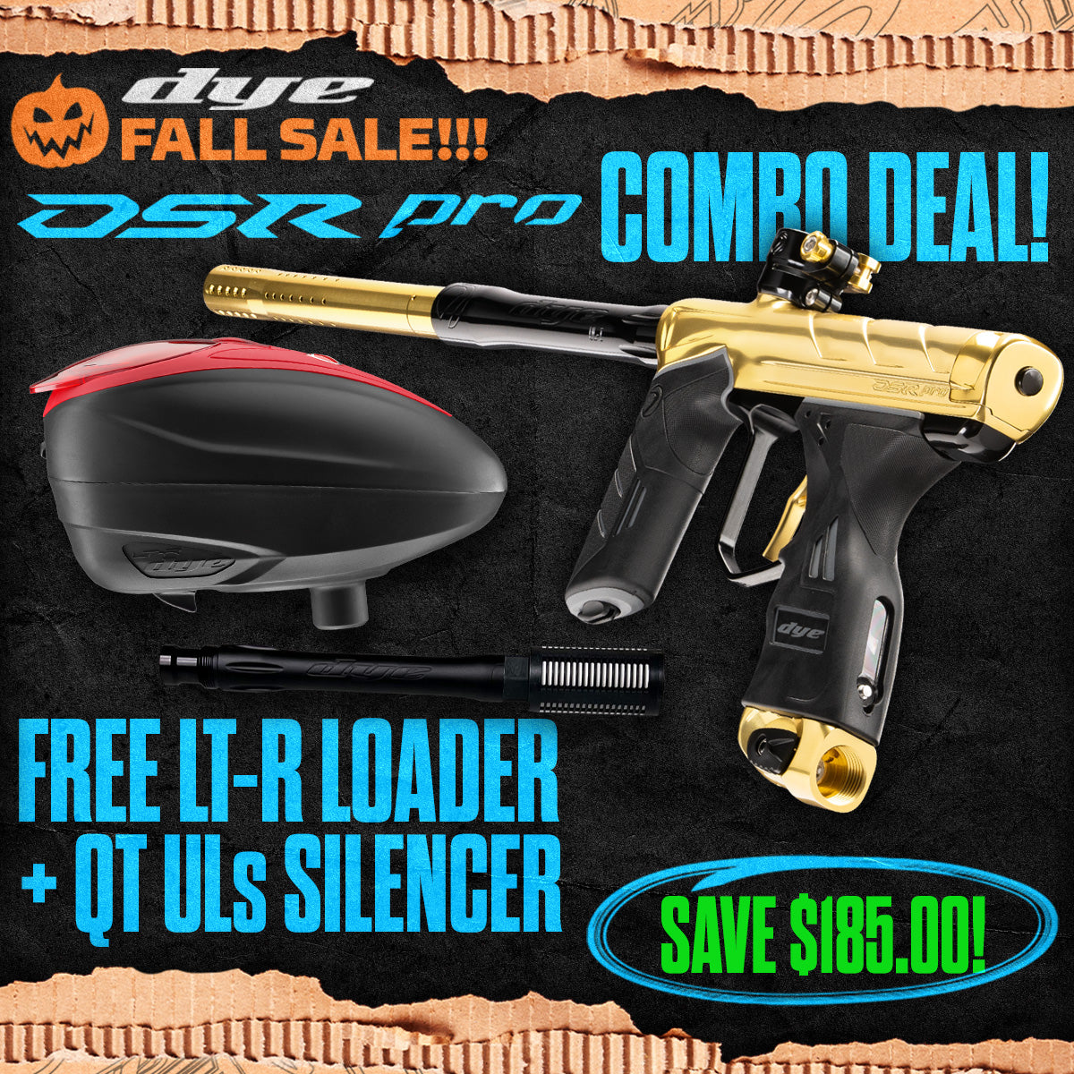 DYE DSR Pro Marker + LT-R Loader + UL-S QT Barrel w/ Tech Silencer