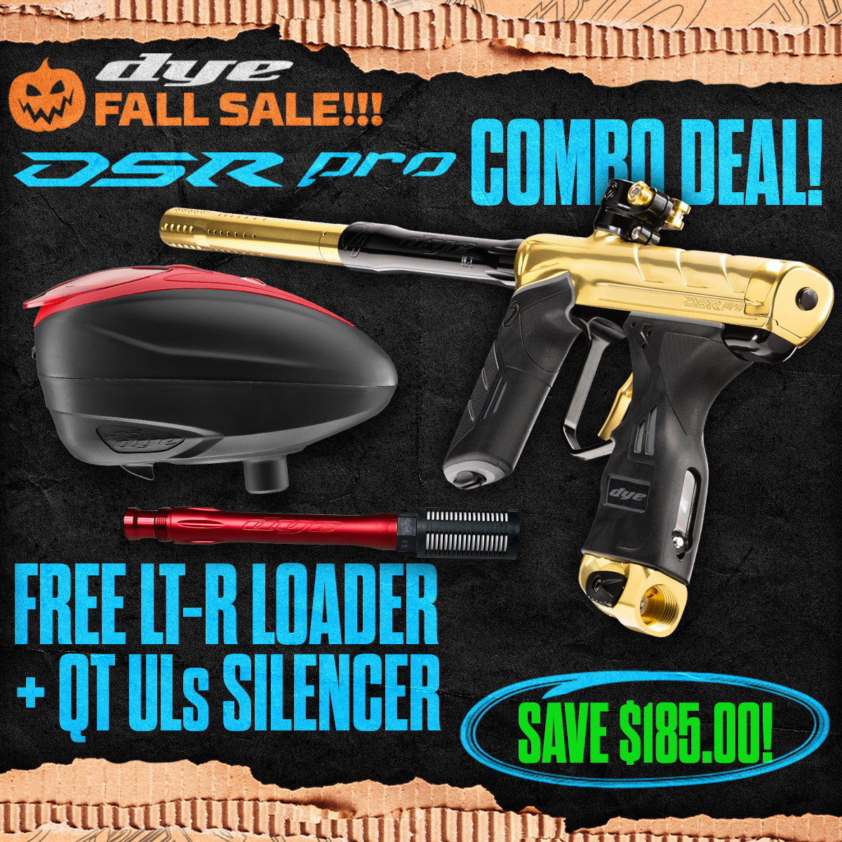 DYE DSR Pro Marker + LT-R Loader + UL-S QT Barrel w/ Tech Silencer