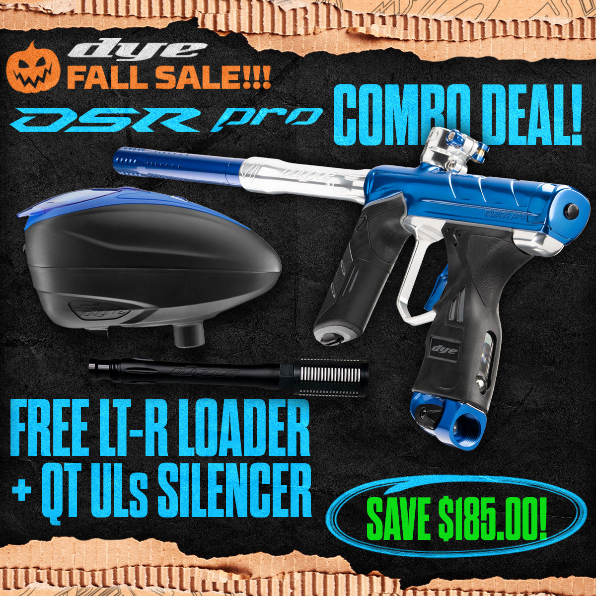 DYE DSR Pro Marker + LT-R Loader + UL-S QT Barrel w/ Tech Silencer