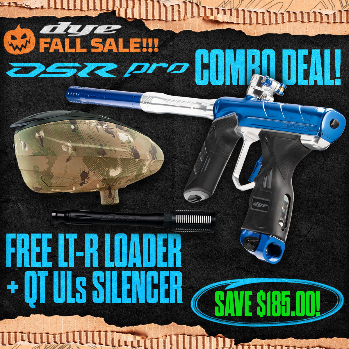 DYE DSR Pro Marker + LT-R Loader + UL-S QT Barrel w/ Tech Silencer