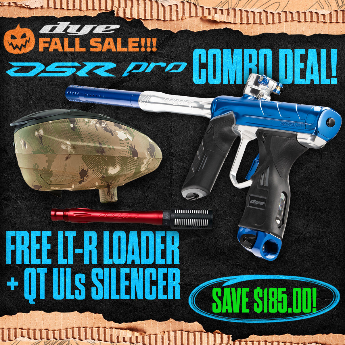 DYE DSR Pro Marker + LT-R Loader + UL-S QT Barrel w/ Tech Silencer