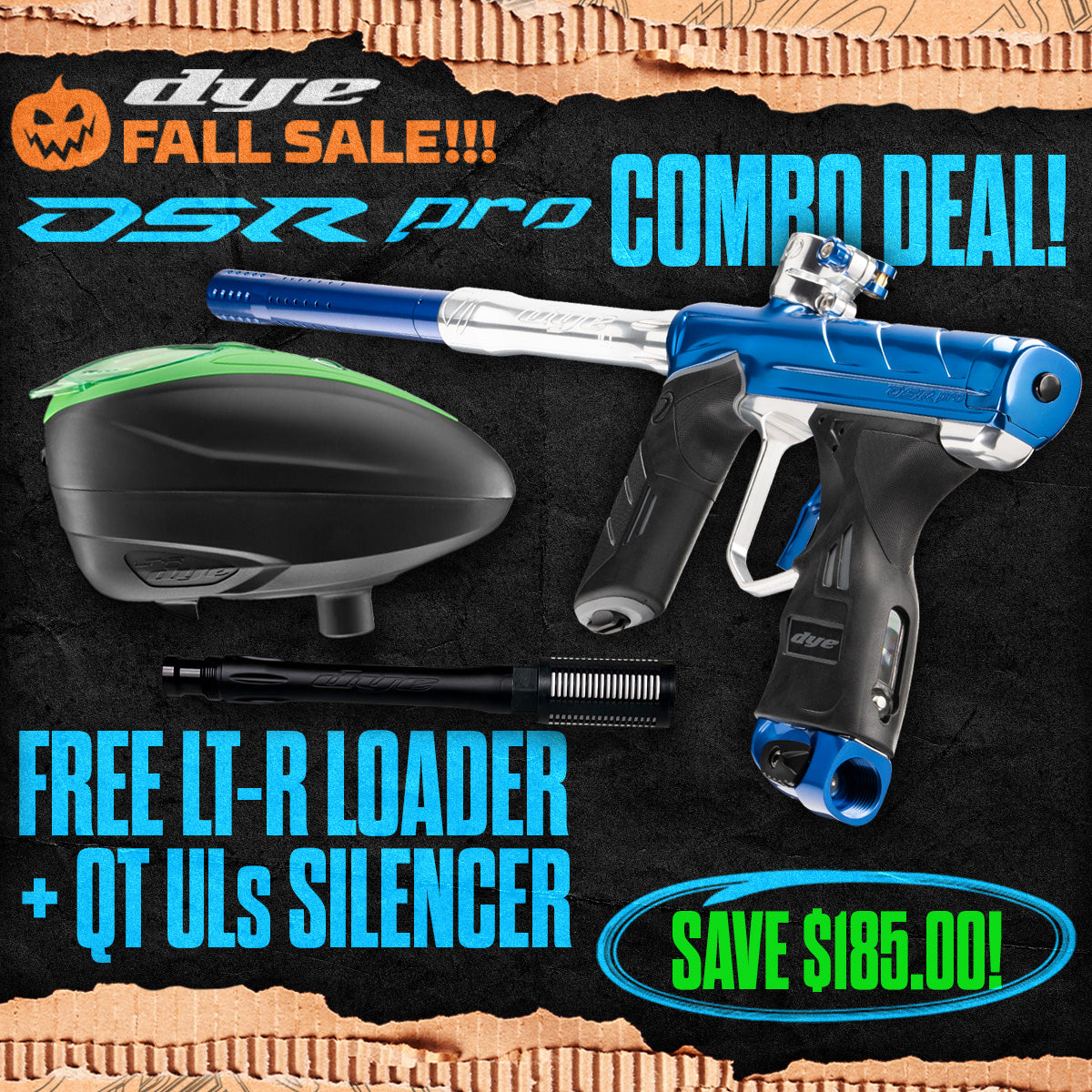 DYE DSR Pro Marker + LT-R Loader + UL-S QT Barrel w/ Tech Silencer