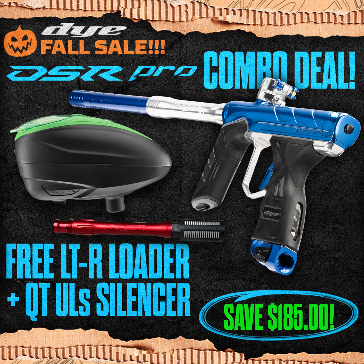 DYE DSR Pro Marker + LT-R Loader + UL-S QT Barrel w/ Tech Silencer
