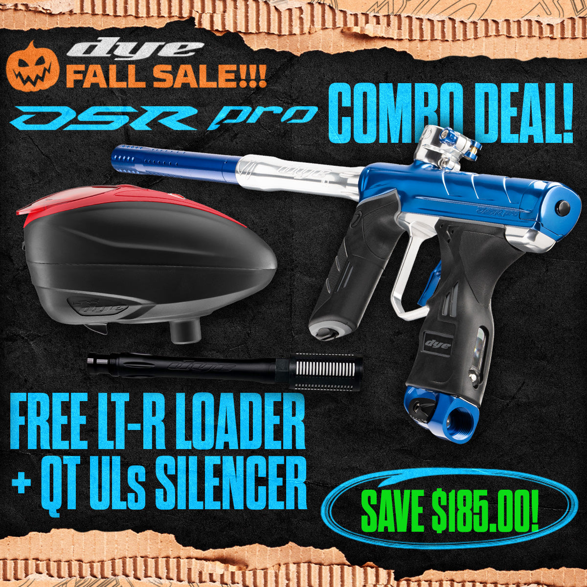 DYE DSR Pro Marker + LT-R Loader + UL-S QT Barrel w/ Tech Silencer