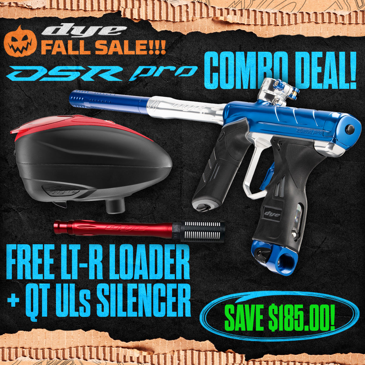 DYE DSR Pro Marker + LT-R Loader + UL-S QT Barrel w/ Tech Silencer