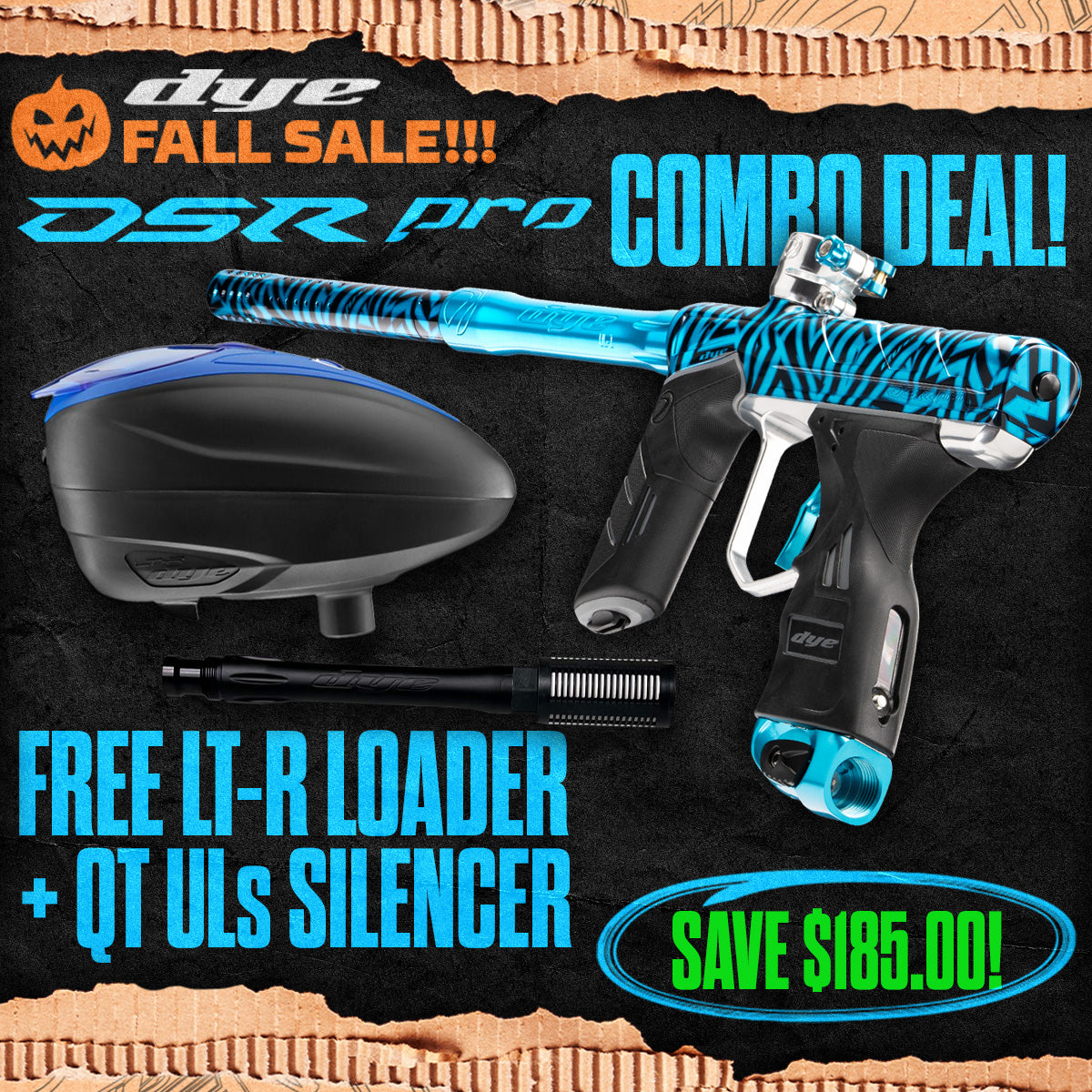 DYE DSR Pro Marker + LT-R Loader + UL-S QT Barrel w/ Tech Silencer