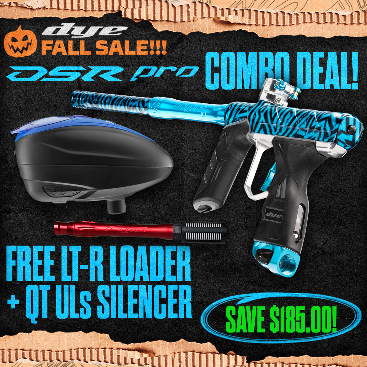 DYE DSR Pro Marker + LT-R Loader + UL-S QT Barrel w/ Tech Silencer