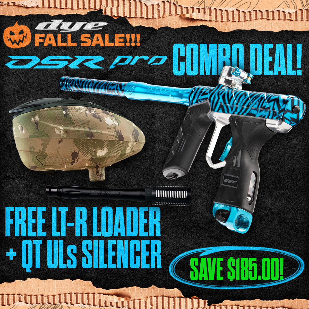 DYE DSR Pro Marker + LT-R Loader + UL-S QT Barrel w/ Tech Silencer