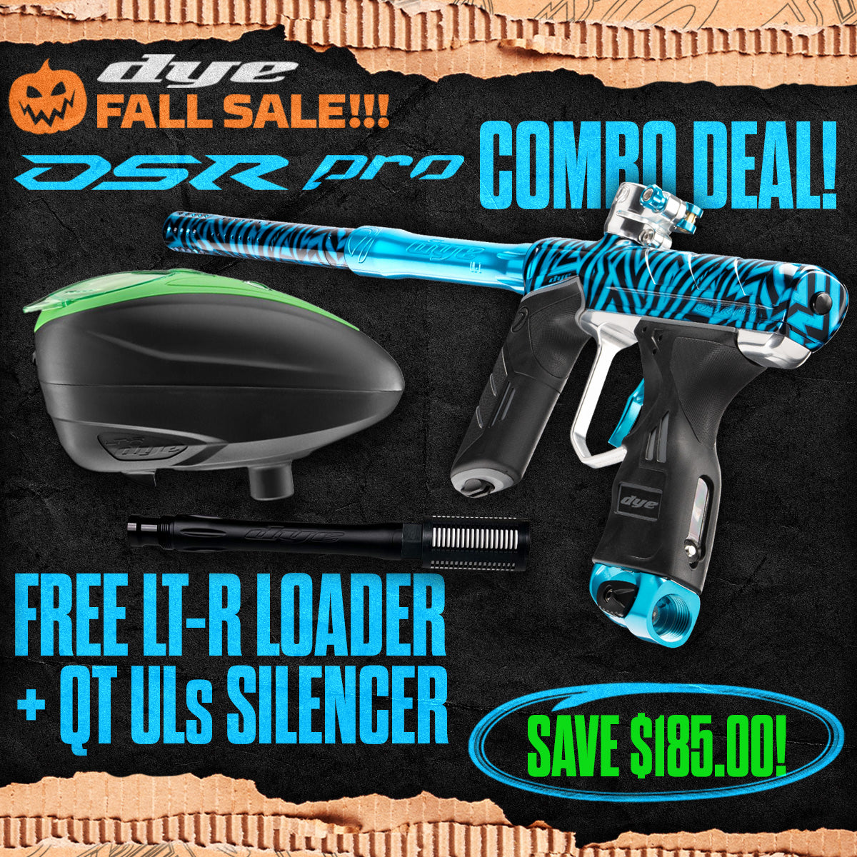 DYE DSR Pro Marker + LT-R Loader + UL-S QT Barrel w/ Tech Silencer