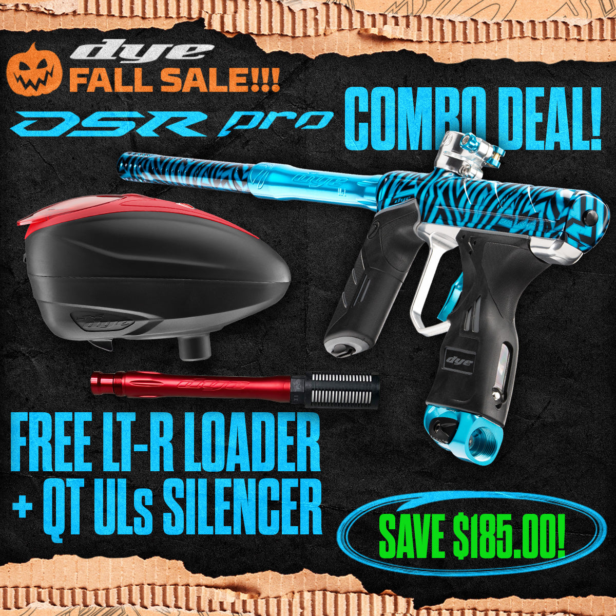 DYE DSR Pro Marker + LT-R Loader + UL-S QT Barrel w/ Tech Silencer