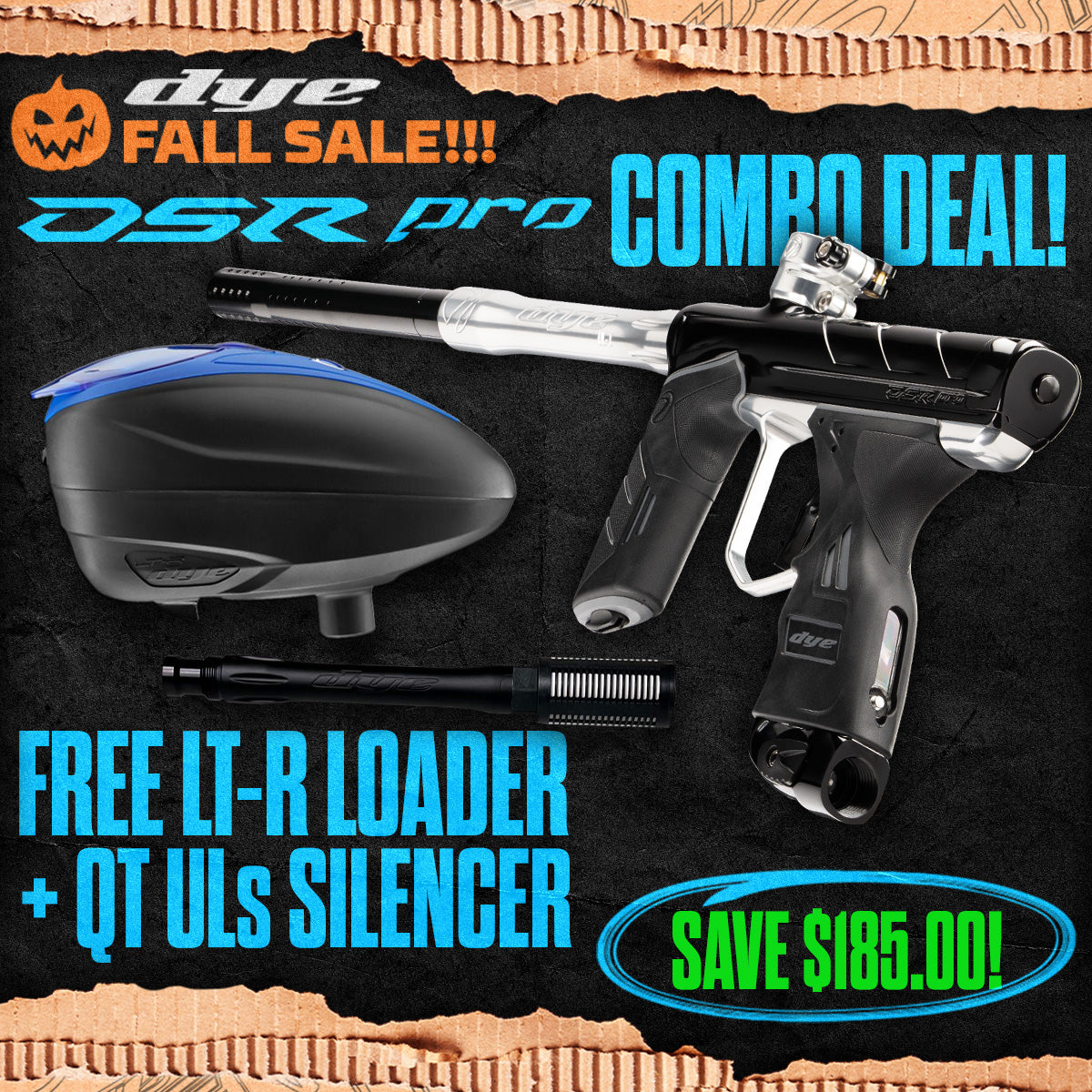DYE DSR Pro Marker + LT-R Loader + UL-S QT Barrel w/ Tech Silencer
