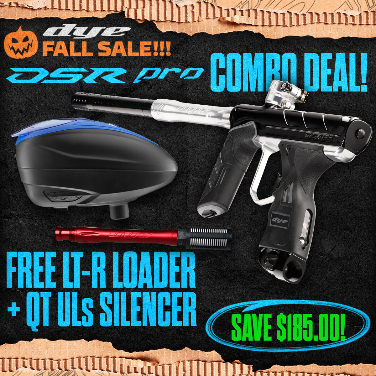 DYE DSR Pro Marker + LT-R Loader + UL-S QT Barrel w/ Tech Silencer
