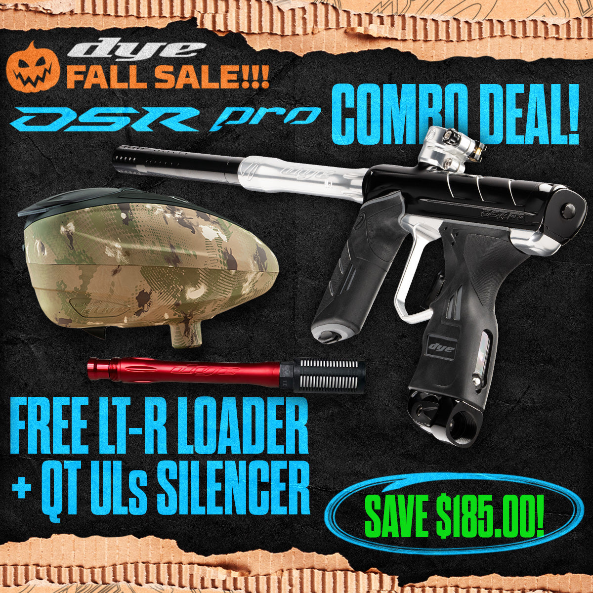 DYE DSR Pro Marker + LT-R Loader + UL-S QT Barrel w/ Tech Silencer