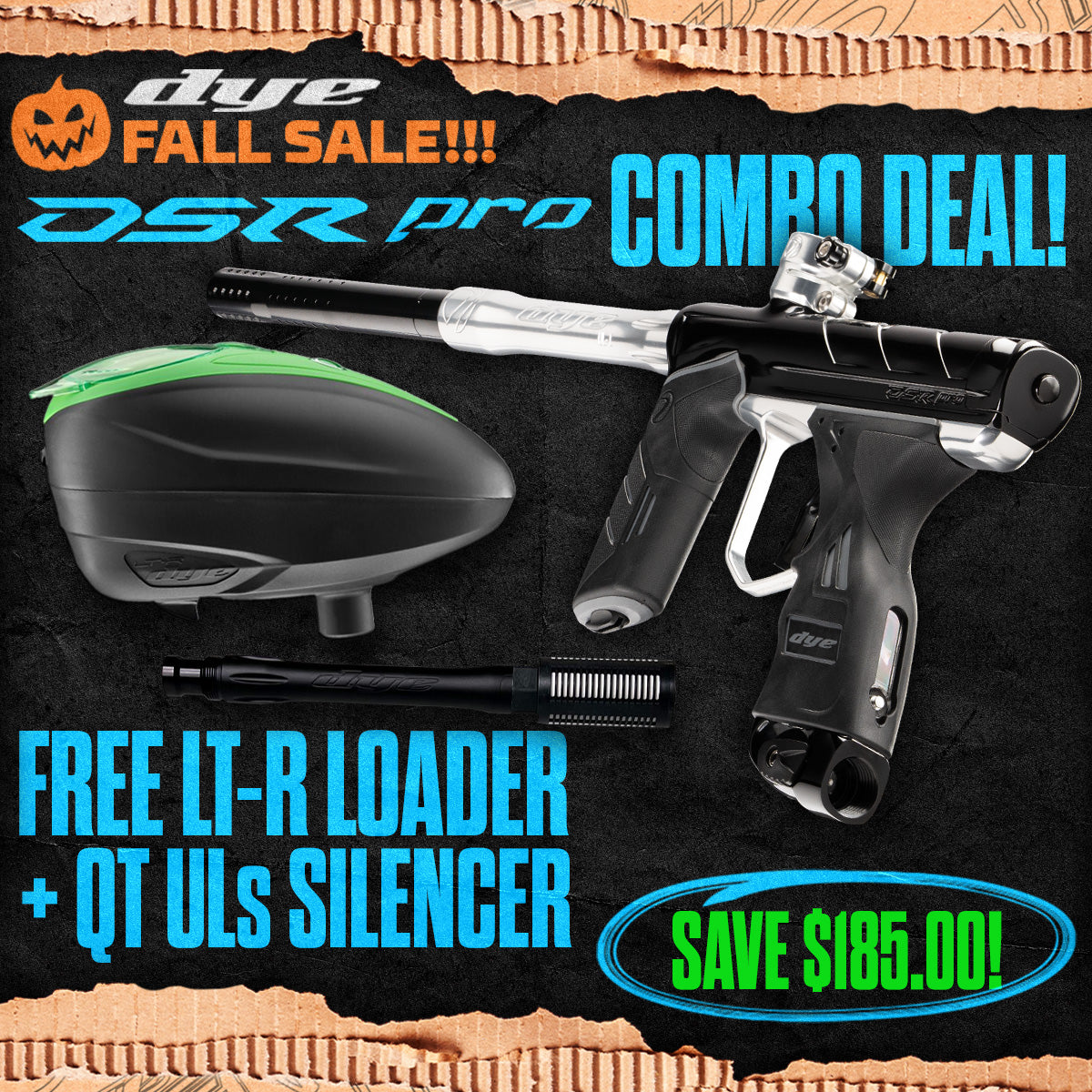 DYE DSR Pro Marker + LT-R Loader + UL-S QT Barrel w/ Tech Silencer