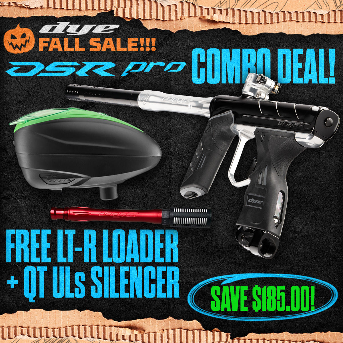 DYE DSR Pro Marker + LT-R Loader + UL-S QT Barrel w/ Tech Silencer