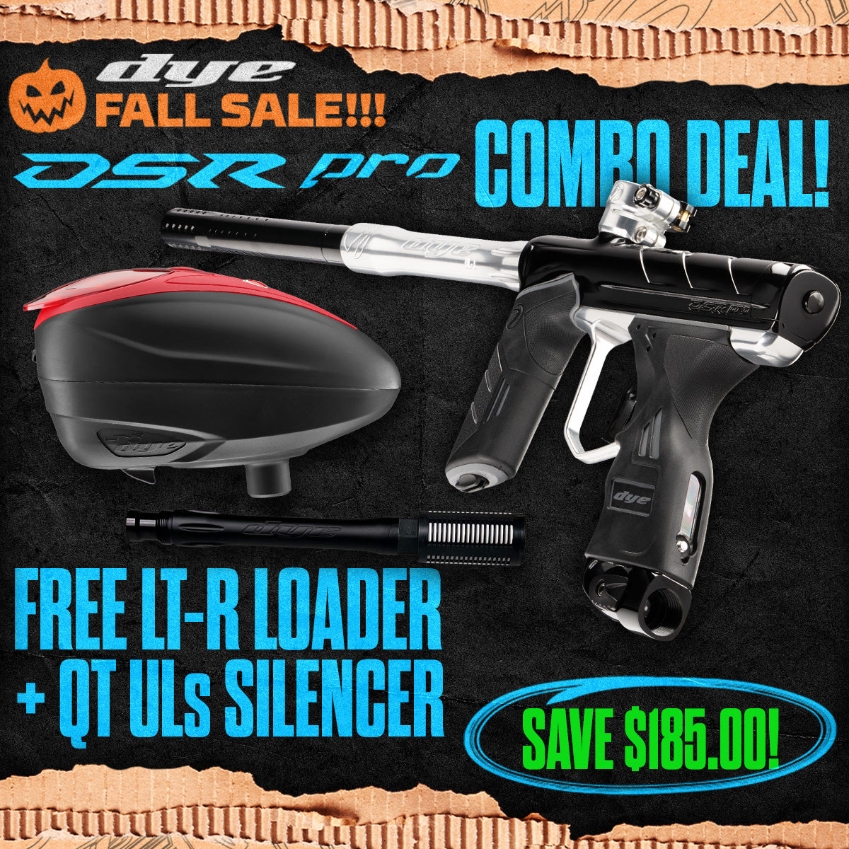 DYE DSR Pro Marker + LT-R Loader + UL-S QT Barrel w/ Tech Silencer