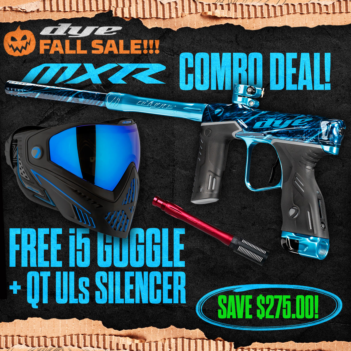 DYE MXR Marker + i5 Goggle + UL-S QT Barrel