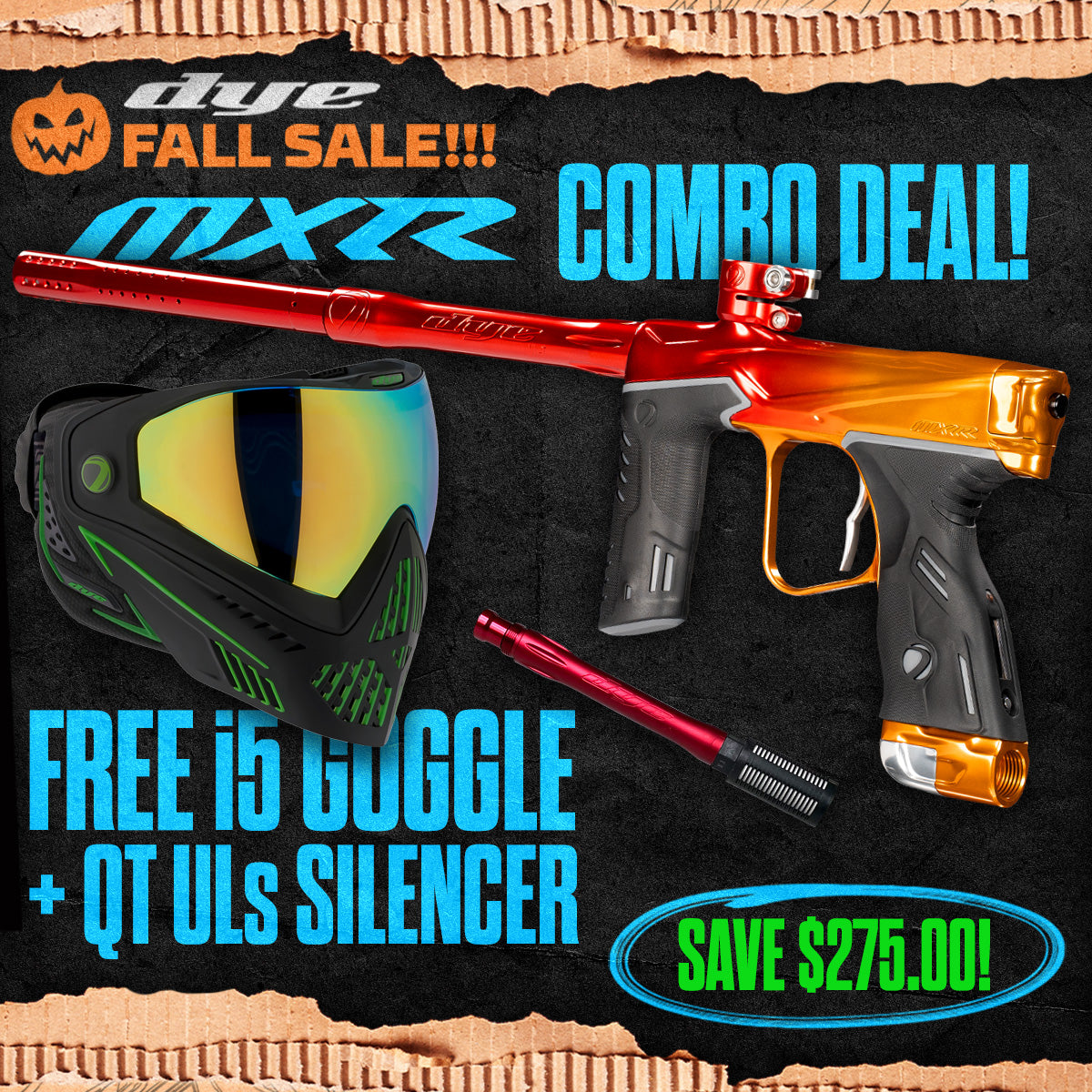 DYE MXR Marker + i5 Goggle + UL-S QT Barrel