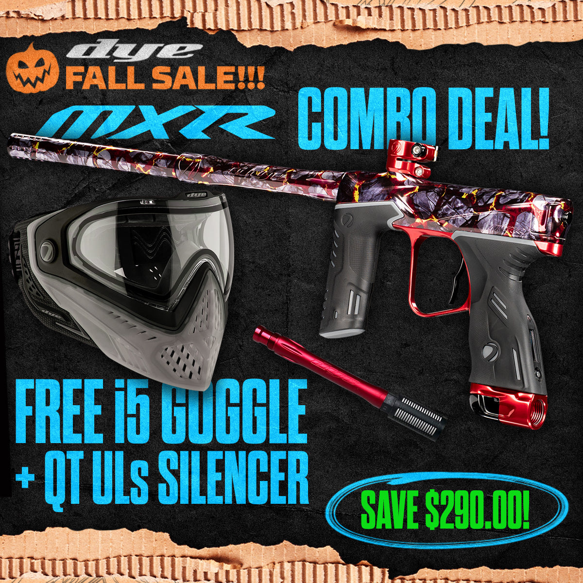 DYE MXR Marker + i5 Goggle + UL-S QT Barrel